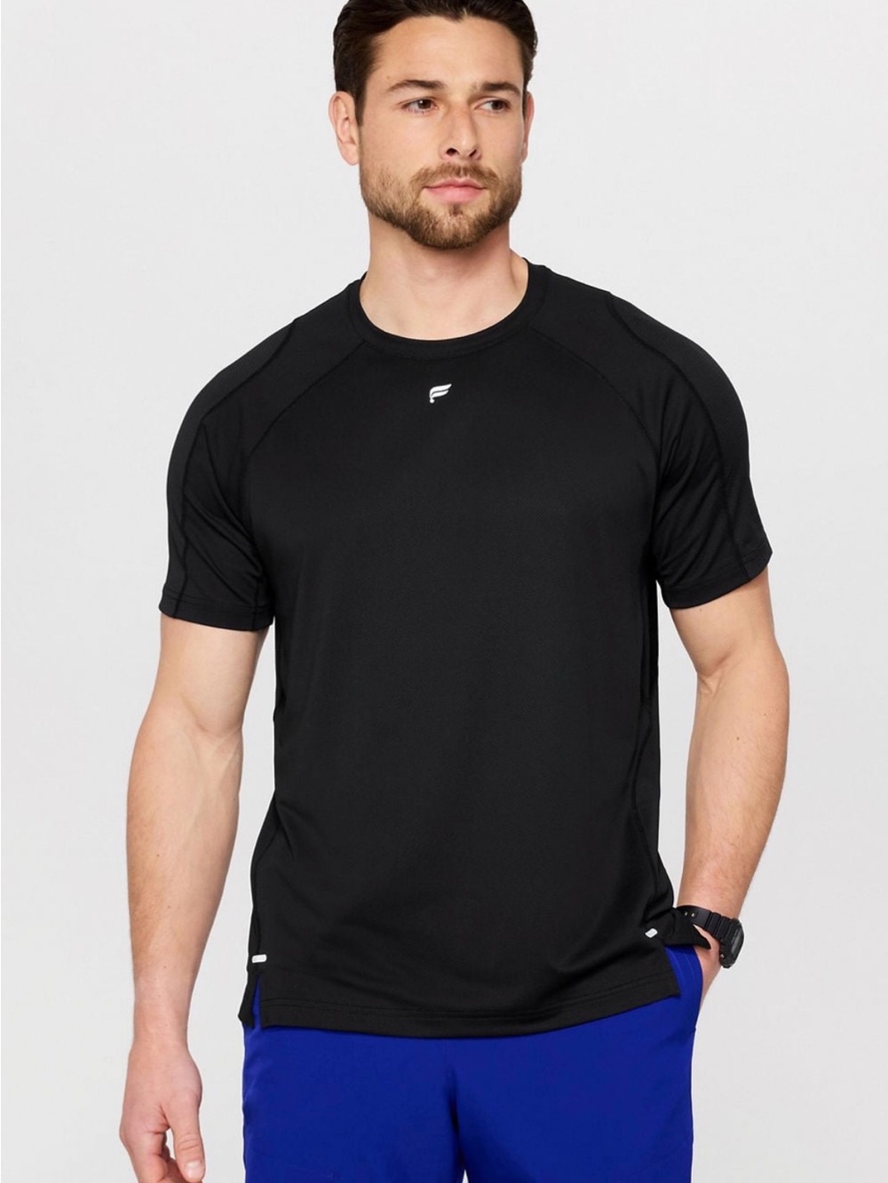 Men's Fabletics “The O2” Black Performance Tee. Large. Excellent condition!